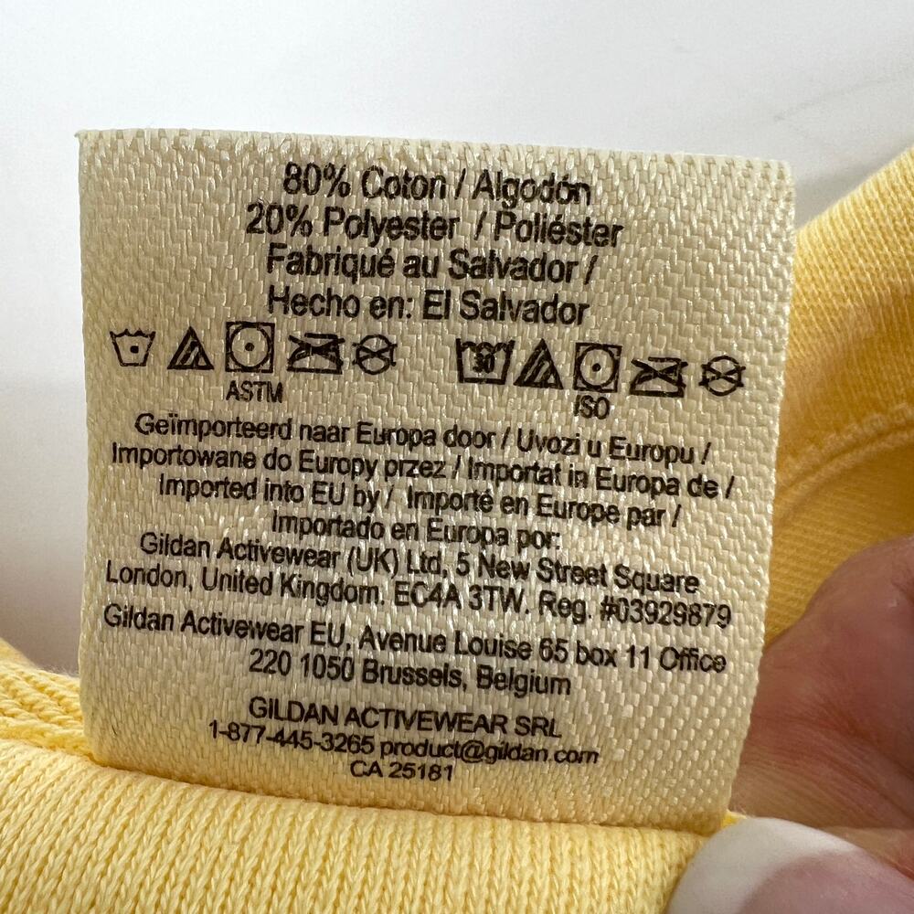 Comfort Colors "Unsalted Butter" Yellow Sweatshirt Cotton Blend Size M Preowned - Picture 5 of 7